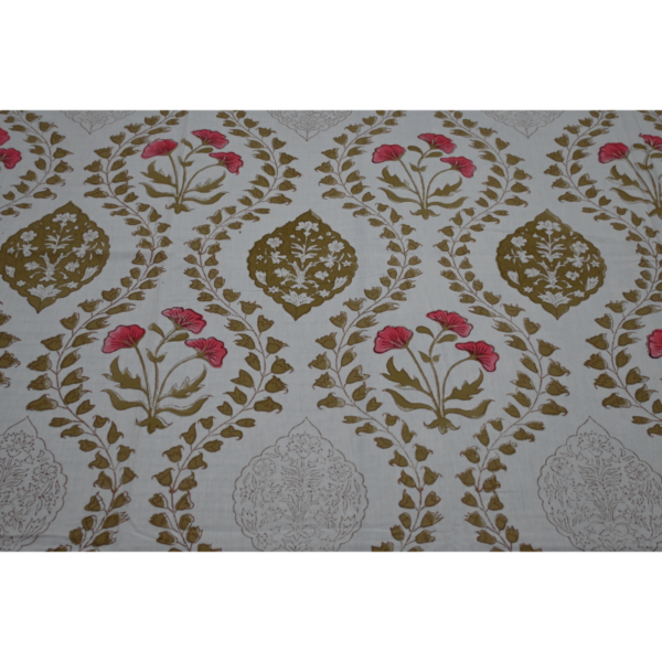 Hand Block Printed Bed Sheet and Pillowcase Set Fitted Bedsheet (queen)