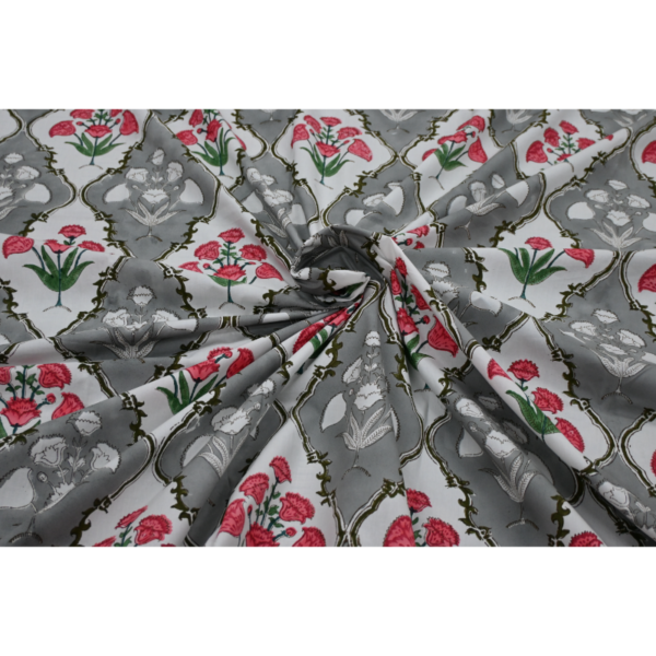 Hand Block Printed Bed Sheet and Pillowcase Set Fitted Bedsheet (queen)