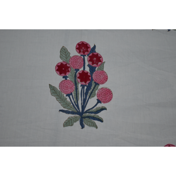 Hand Block Printed Bed Sheet and Pillowcase Set Fitted Bedsheet (queen)